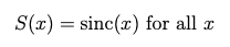 Analytical formula for the sinc function kernel