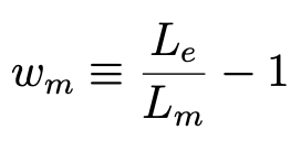 Definition of the weight of a given model m