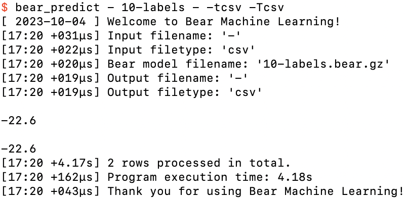 Running bear_predict on 10-labels.bear.gz