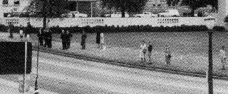 The lamppost to the right of the road sign in the Zapruder film
      compared to the Dallas Police Department photo taken just days later