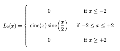 Analytical formula for the Lanczos-2 kernel
